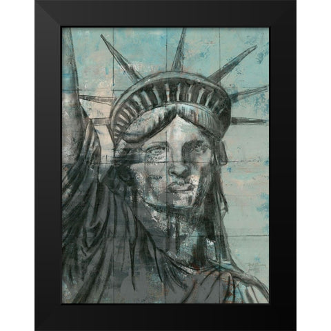 Statue Of Liberty Charcoal Black Modern Wood Framed Art Print by Cusson, Marie Elaine