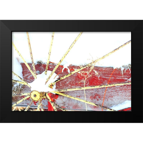 Winter Wagon Black Modern Wood Framed Art Print by Tyrrell, Lu Anne