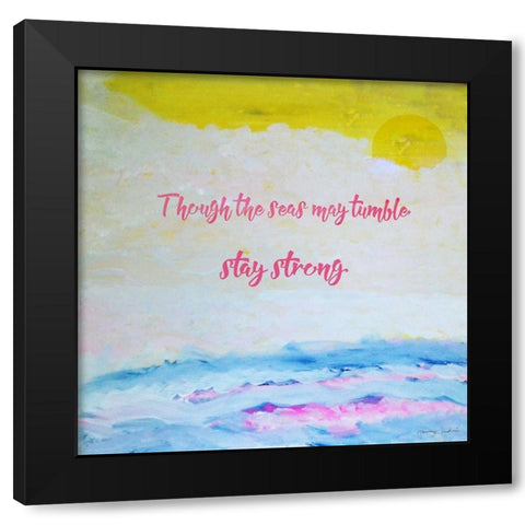 Never Give Up Black Modern Wood Framed Art Print with Double Matting by Kushnir, Tammy