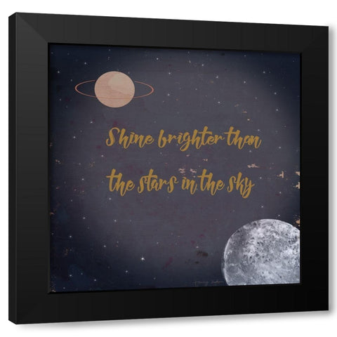 Shine Brighter Black Modern Wood Framed Art Print by Kushnir, Tammy