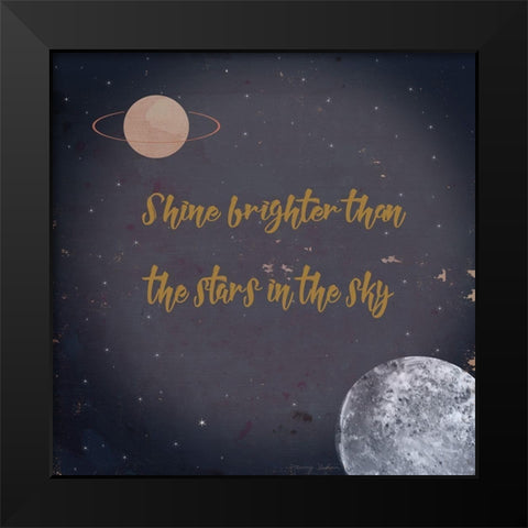 Shine Brighter Black Modern Wood Framed Art Print by Kushnir, Tammy