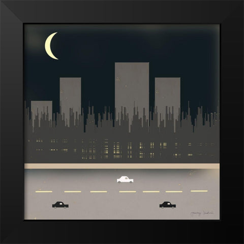 Nightime in the City I   Black Modern Wood Framed Art Print by Kushnir, Tammy
