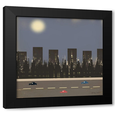 Nightime in the City II Black Modern Wood Framed Art Print with Double Matting by Kushnir, Tammy