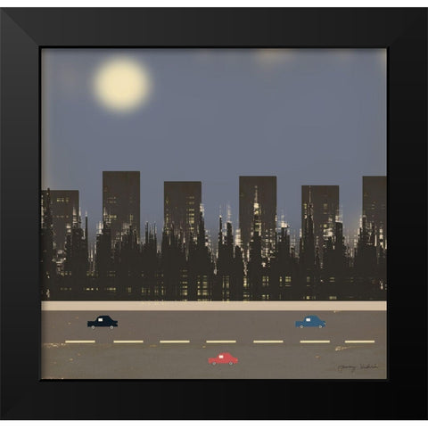 Nightime in the City II Black Modern Wood Framed Art Print by Kushnir, Tammy