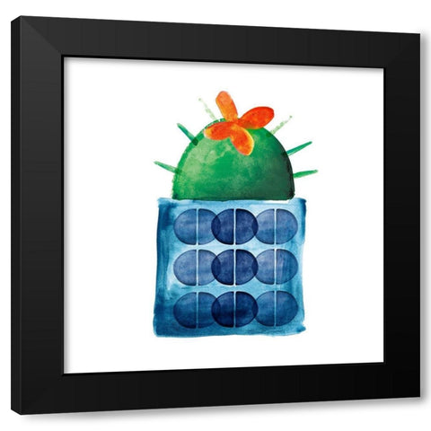 Colorful Cactus VIIII Black Modern Wood Framed Art Print with Double Matting by Northern Lights