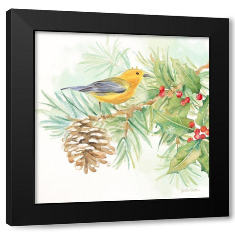 Winter Birds I Warbler Black Modern Wood Framed Art Print by Coulter, Cynthia