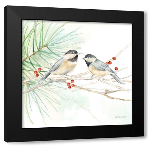 Winter Birds II Chickadees Black Modern Wood Framed Art Print by Coulter, Cynthia