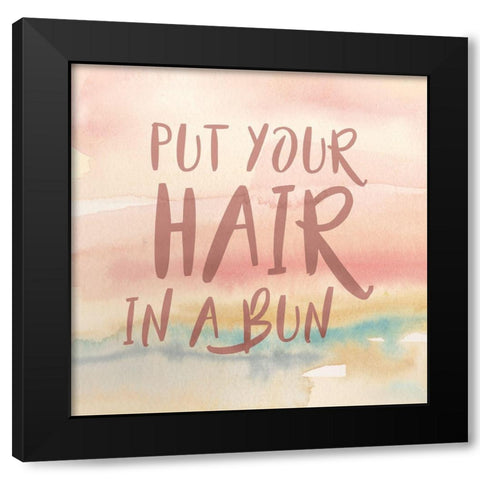 Put Your Hair Up Square A Black Modern Wood Framed Art Print with Double Matting by Coulter, Cynthia