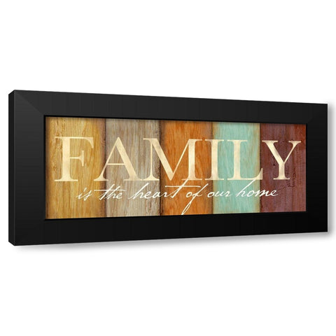 Family Sentiment Sign I Spice Black Modern Wood Framed Art Print with Double Matting by Coulter, Cynthia