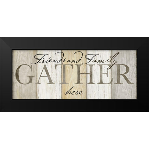 Family Gather Neutral Sign Black Modern Wood Framed Art Print by Coulter, Cynthia