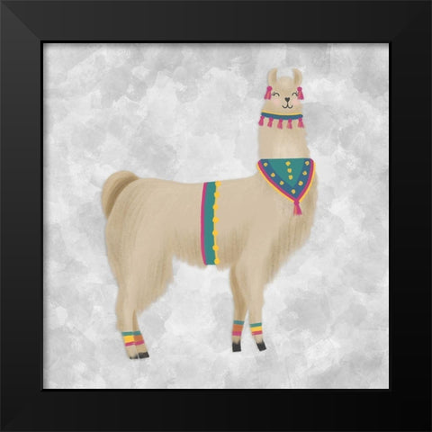Lovely Llama III Black Modern Wood Framed Art Print by Noonday Design
