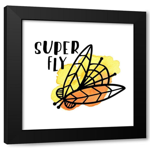 Buggin Out IV Black Modern Wood Framed Art Print with Double Matting by Noonday Design