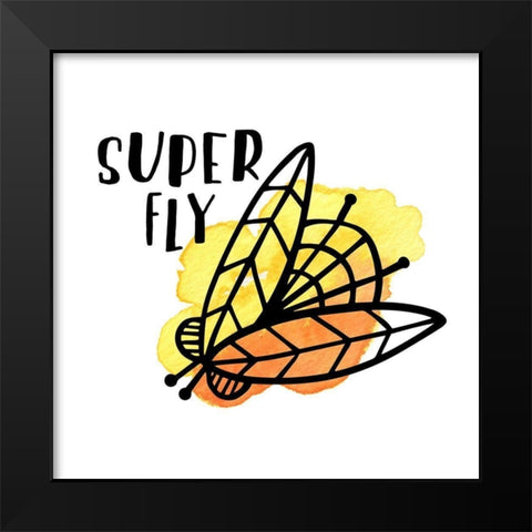 Buggin Out IV Black Modern Wood Framed Art Print by Noonday Design