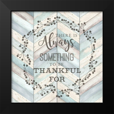 Always Thankful Chevron Black Modern Wood Framed Art Print by Tre Sorelle Studios