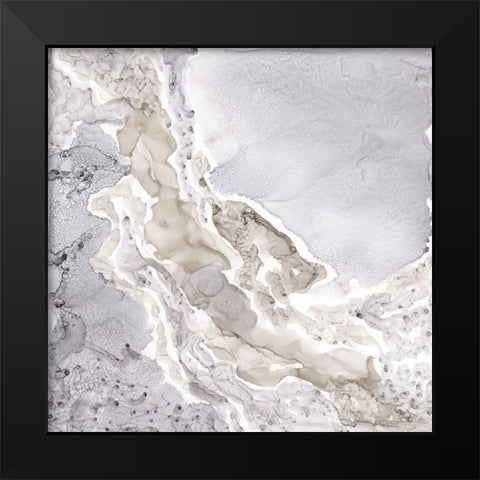 Silver and Grey Mineral Abstract Black Modern Wood Framed Art Print by Reed, Tara