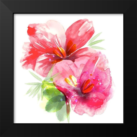 Floral Beauty II Black Modern Wood Framed Art Print by Northern Lights