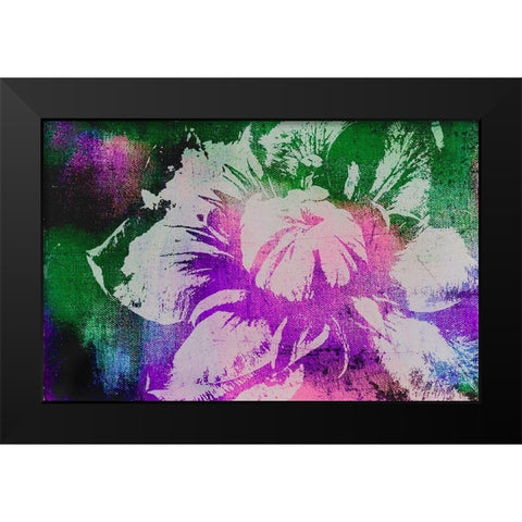 Color Pop Flower Black Modern Wood Framed Art Print by Tyrrell, Lu Anne
