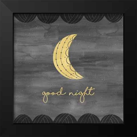 Good Night Sleep Tight I Black Modern Wood Framed Art Print by Noonday Design