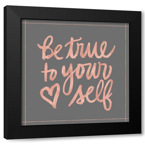 Be True Black Modern Wood Framed Art Print with Double Matting by Noonday Design