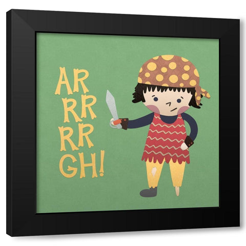 Ahoy Matey IV Black Modern Wood Framed Art Print by Noonday Design