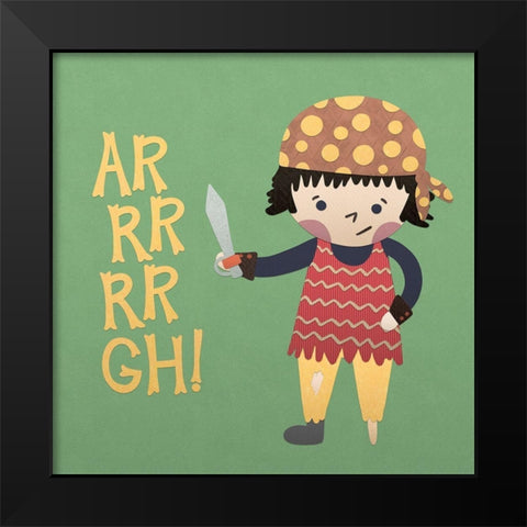 Ahoy Matey IV Black Modern Wood Framed Art Print by Noonday Design