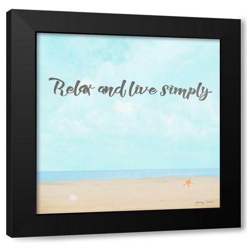 Relax and Live Simply Black Modern Wood Framed Art Print with Double Matting by Kushnir, Tammy