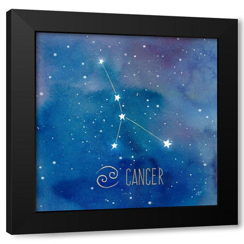 Star Sign Cancer Black Modern Wood Framed Art Print by Coulter, Cynthia