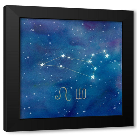 Star Sign Leo Black Modern Wood Framed Art Print by Coulter, Cynthia