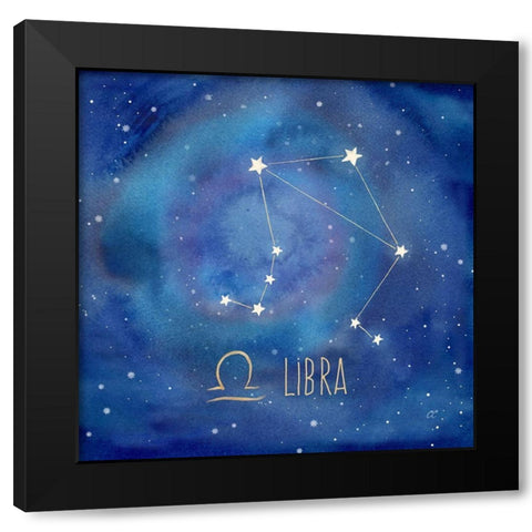Star Sign Libra Black Modern Wood Framed Art Print by Coulter, Cynthia