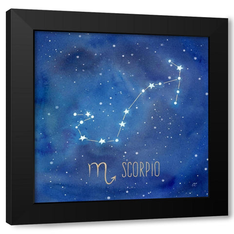 Star Sign Scorpio Black Modern Wood Framed Art Print by Coulter, Cynthia