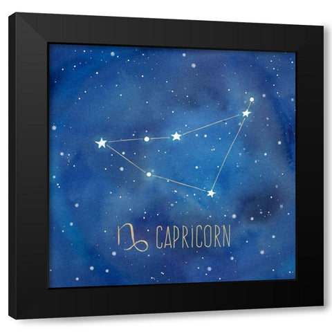 Star Sign Capricorn Black Modern Wood Framed Art Print by Coulter, Cynthia