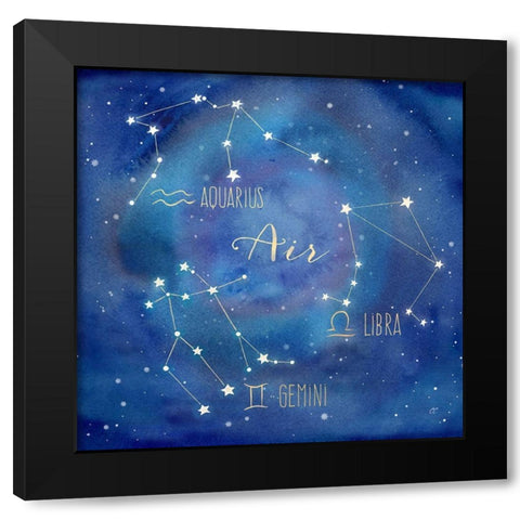 Star Sign Air Black Modern Wood Framed Art Print by Coulter, Cynthia