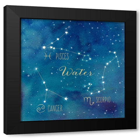 Star Sign Water Black Modern Wood Framed Art Print by Coulter, Cynthia