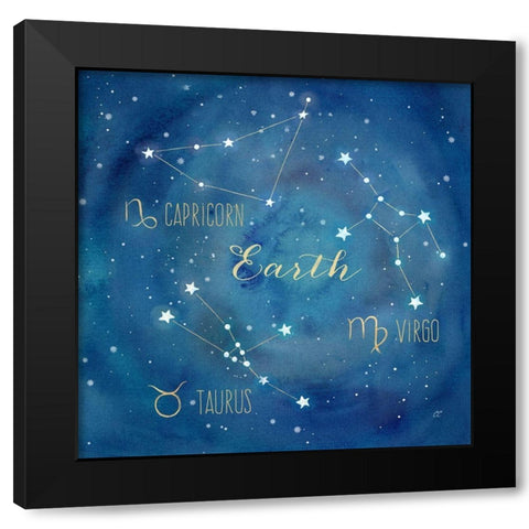 Star Sign Earth Black Modern Wood Framed Art Print with Double Matting by Coulter, Cynthia