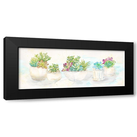 Sweet Succulents Panel Black Modern Wood Framed Art Print by Coulter, Cynthia