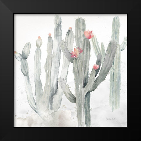Cactus Garden Gray Blush II Black Modern Wood Framed Art Print by Coulter, Cynthia