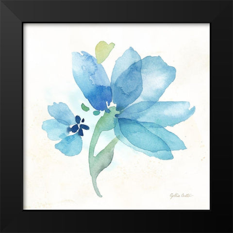 Blue Poppy Field Single IV Black Modern Wood Framed Art Print by Coulter, Cynthia