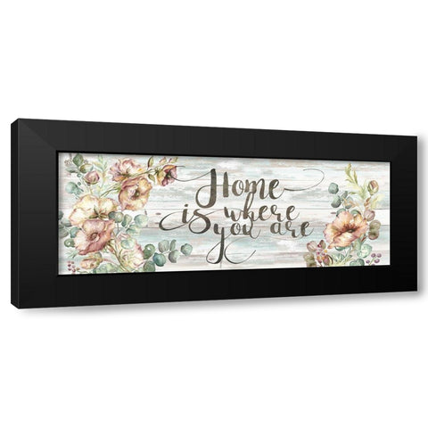 Blush Poppies and Eucalyptus Home Sign Black Modern Wood Framed Art Print by Tre Sorelle Studios