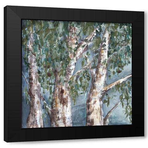 Eucalyptus Trees Black Modern Wood Framed Art Print with Double Matting by Tre Sorelle Studios