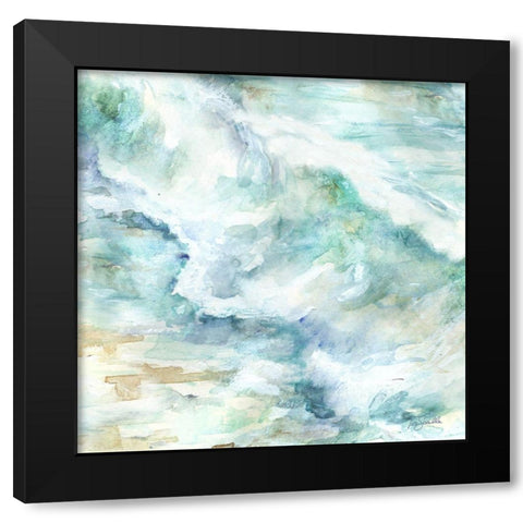 Ocean Waves I Black Modern Wood Framed Art Print with Double Matting by Tre Sorelle Studios