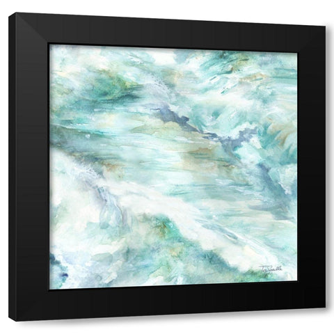 Ocean Waves II Black Modern Wood Framed Art Print with Double Matting by Tre Sorelle Studios