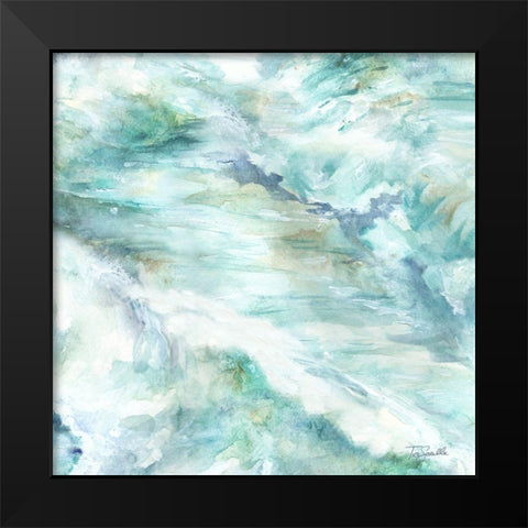 Ocean Waves II Black Modern Wood Framed Art Print by Tre Sorelle Studios