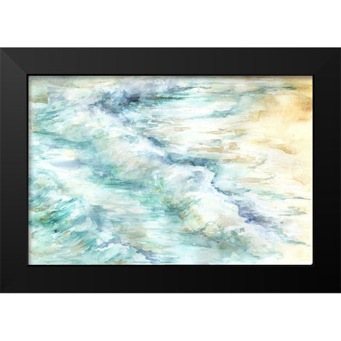 Ocean Waves Landscape Black Modern Wood Framed Art Print by Tre Sorelle Studios