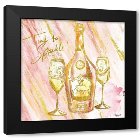 Rose All Day IV (Time to Sparkle) Black Modern Wood Framed Art Print with Double Matting by Tre Sorelle Studios