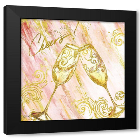 Rose All Day V (Cheers) Black Modern Wood Framed Art Print with Double Matting by Tre Sorelle Studios