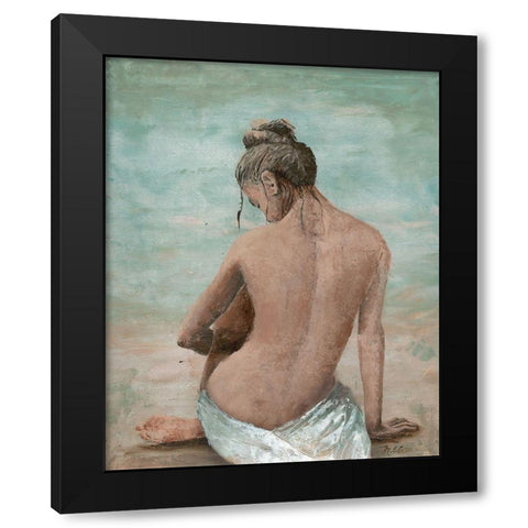 Study of a Woman I (head left) Black Modern Wood Framed Art Print with Double Matting by Cusson, Marie Elaine