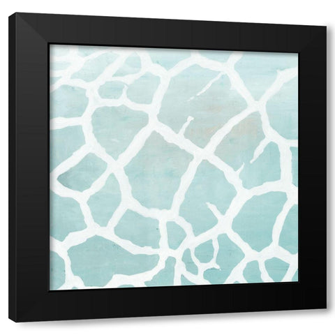 Soft Animal Prints Blue Giraffe Black Modern Wood Framed Art Print by Cusson, Marie Elaine