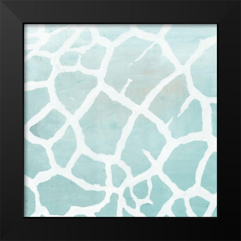 Soft Animal Prints Blue Giraffe Black Modern Wood Framed Art Print by Cusson, Marie Elaine