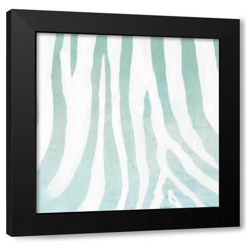 Soft Animal Prints Blue Zebra Black Modern Wood Framed Art Print with Double Matting by Cusson, Marie Elaine
