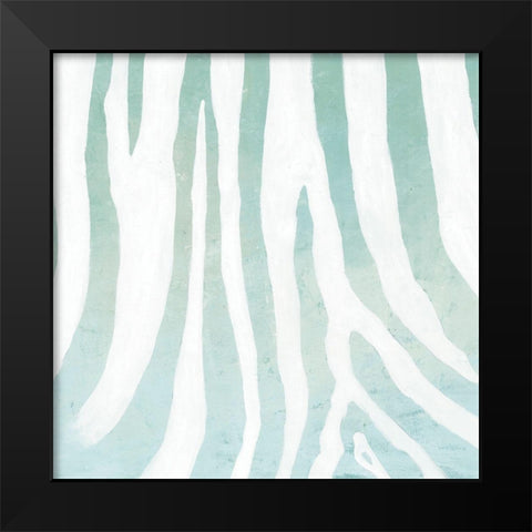 Soft Animal Prints Blue Zebra Black Modern Wood Framed Art Print by Cusson, Marie Elaine